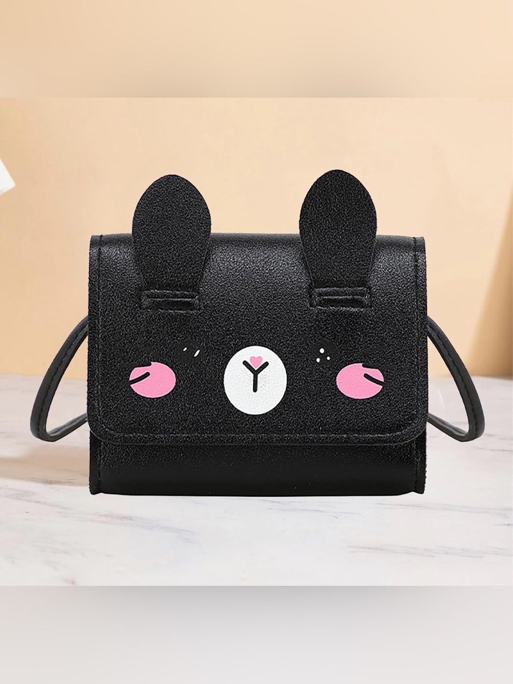 Mini Toddler Purse Cute Cartoon Bunny Crossbody Bag for Little Girls, Small PU